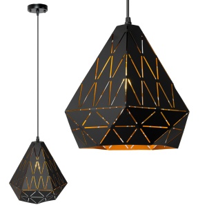 LAMPA TRIANGULARĂ GEOMETRICĂ NEAGRA APP252-1CP - Img 1