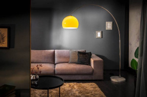 LAMPADAR, BIG BOW, PORTOCALIU/ARGINTIU 175/205 CM, DESIGN MODERN - Img 1