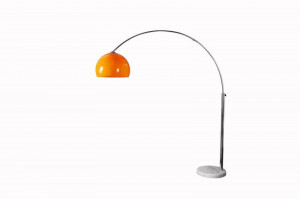 LAMPADAR, BIG BOW, PORTOCALIU/ARGINTIU 175/205 CM, DESIGN MODERN - Img 6