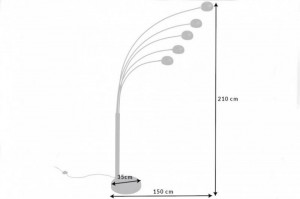 LAMPADAR FIVE LIGHTS NEGRU/AURIU 210CM DIN METAL COD 22967 - Img 7