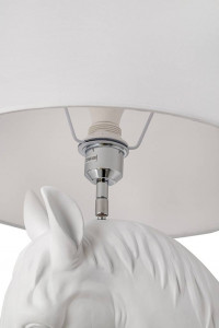 LAMPADAR KON HORSE STAND M, ALB, DIN FIBRA DE STICLA, MARMURA SI TEXTIL, STIL MODERN - Img 5