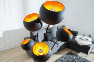 LAMPADAR MAGMA NEGRU/AURIU 170CM DIN METAL COD 37004 - Img 4