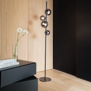 LAMPADAR PERLAGE PT4, FUMURIU/NEGRU, DIN METAL, STIL MODERN - Img 2