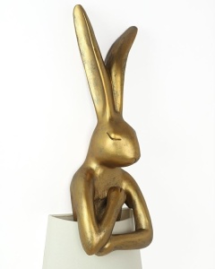 LAMPADAR RABBIT 150CM, ALB/AURIU, CONFECTIONAT DIN POLIRASINA, STIL MODERN - Img 2