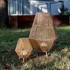 LAMPADAR SISINE 70 BATTERY IN&OUT, CONFECTIONAT DIN IUTA NATURALA - Img 3