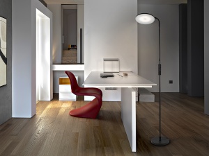 LAMPADAR VOLTA, CU TELECOMANDA 172 CM, NEGRU/OPAL, DIN METAL SI ACRIL, STIL MODERN - Img 3