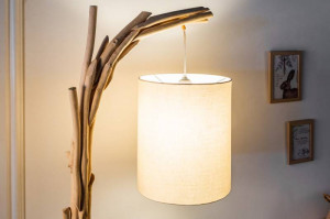 LAMPADAR WILD NATURE ALB/NATURAL 163CM DIN LEMN SI BUMBAC COD 39636 - Img 3