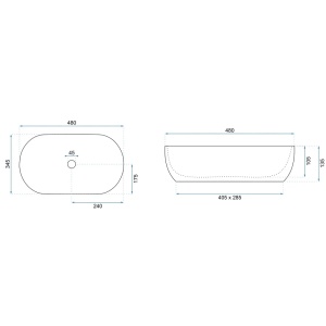 LAVOAR OVAL PE BLAT AMELIA SAVANA MATT 48 CM, DIN CERAMICA, CALITATE SUPERIOARA, REA - Img 4