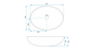 LAVOAR REA DELLA, NEGRU MAT, 51,5 CM, DIN STICLA, CALITATE SUPERIOARA - Img 6