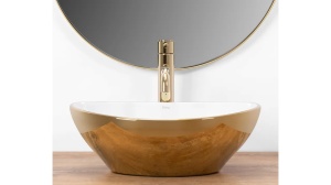 LAVOAR REA SOFIA, ALB/AURIU, 41 CM, DIN CERAMICA, CALITATE SUPERIOARA - Img 5