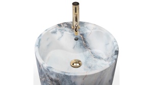 LAVOAR STATIV ANYA, GRANIT MAT, 84 CM, EFECT DE MARMURA ALBA MATA, DIN CERAMICA, CALITATE SUPERIOARA - Img 4