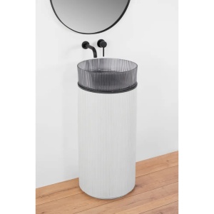 LAVOAR STATIV INGRID GREY, 88 CM, GRI/TRANSPARENT, DIN CERAMICA, CALITATE SUPERIOARA - Img 3