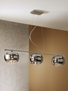 LUSTRA ARGOS, 102 CM, CROM/TRANSPARENT, DIN METAL SI STICLA, STIL MODERN, SCHULLER