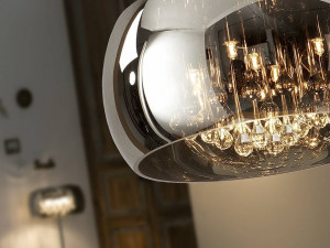 LUSTRA ARGOS, 40 CM, CROM/TRANSPARENT, DIN METAL SI STICLA, STIL MODERN - Img 2