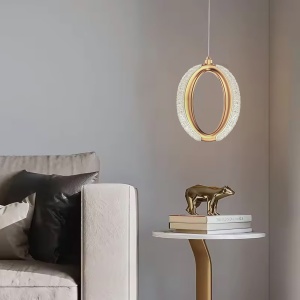 Lustră cu Cristale Suspendată LED G114-1CP Złota - Img 4