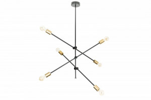 LUSTRA DIN METAL, VARIATION, COD 40773, CULOARE NEGRU/AURIU, ASPECT MODERN - Img 6