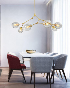LUSTRA GOLD APP507-7C, 130 cm, AURIU, DIN OTEL DE INALTA CALITATE SI STICLA, STIL MODERN, TU - Img 3