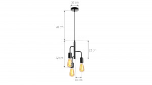 LUSTRA LH2042, LOFT STYLE, 19x32/70 cm, NEGRU, DIN OTEL SI METAL DE INALTA CALITATE, STIL MODERN, TU - Img 6