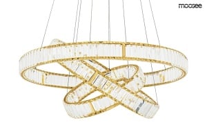 LUSTRA LIBERTY TRIPLES AURIE, CONFECTIONATA DIN METAL SI STICLA, STIL MODERN