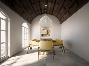 LUSTRA LIVING MUNA 70CM, REALIZATA DIN METAL SI RATAN, FINISAJ ALB, STIL MODERN - Img 3