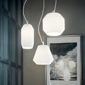 LUSTRA ORIGAMI SP3, ALB, DIN STICLA, STIL MODERN - Img 2