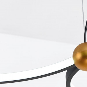 LUSTRA RING 3 LED, APP752-30-40-50, 110x97 cm, NEGRU SI AURIU, DIN METAL DE INALTA CALITATE, STIL MODERN, TU - Img 3