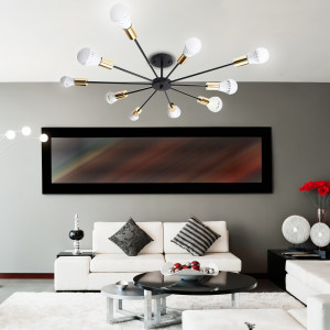 LUSTRA SPIDER BLACK GOLD JDL-13, 89X89X15.5 cm, NEGRU SI AURIU, DIN OTEL SI METAL, STIL MODERN, TU - Img 2