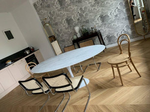 MASA ALBA TULIP ELLIPSE MARBLE CARRARA 200/120 STIL MODERN