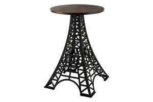 MASA DE BAR PARIS LOFT 105CM, REALIZAT DIN LEMN DE MANGO SI METAL, DE CULOARE MARO/NEGRU