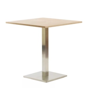 Masă de cafenea patrata 68x68cm, culoare sonoma, metal si furnir laminat - Img 6