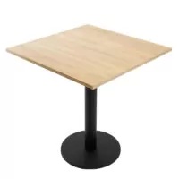 Masă de cafenea patrata 68x68cm, culoare stejar sonoma, metal si furnir laminat - Img 6