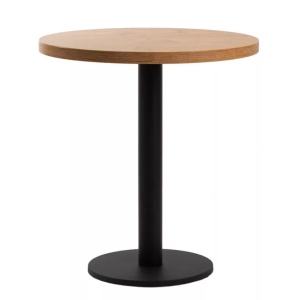 Masă de cafenea rotunda 68cm, culoare stejar lancelot, metal si furnir laminat - Img 6