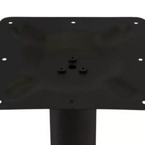Masă de cafenea rotunda 70cm, culoare negru/auriu, metal si mdf design marmura - Img 4