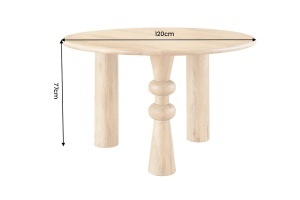 MASA DE DINING ARTE ROTUNDA 120CM, REALIZATA DIN LEMN MASIV DE MANGO, DE CULOARE NATUR - Img 5