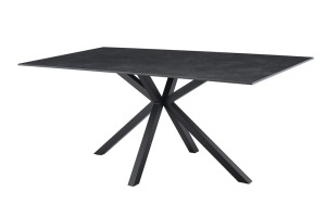 MASA DE DINING GALAXIE 180CM, DIN METAL SI CERAMICA, CULOARE GRI/NEGRU, INVICTA INTERIOR