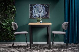 MASA DINING COBALT, STEJAR WOTAN/NEGRU, 120 CM, BLAT DIN PAL MELAMINAT, STIL VINTAGE - Img 2