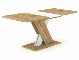 MASA DINING EXTENSIBILA EXEL, 140/180 CM, STEJAR WOTAN/ALB MAT, DIN PAL LAMINAT, STIL MODERN - Img 5