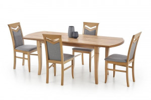 MASA DINING EXTENSIBILA FRYDERYK, STEJAR CRAFT, 160/240 CM, BLAT DIN MDF SI PICIOARE DIN LEMN MASIV , STIL CLASIC