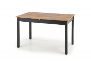 MASA DINING EXTENSIBILA GREG, STEJAR WOTAN/NEGRU, 124/168 CM, BLAT DIN PAL MELAMINAT, STIL VINTAGE - Img 8