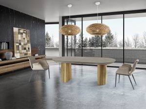 MASA DINING EXTENSIBILA, IRATI 206/283CM, MDF SI FURNIR, DESIGN MODERN, SCHULLER - Img 5