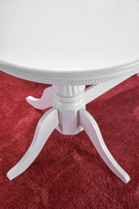 MASA DINING EXTENSIBILA JOSEPH, ALBA, 150/190 CM, BLAT DIN MDF SI PICIOARE DIN LEMN MASIV, STIL CLASIC - Img 8