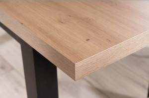 MASA DINING EXTENSIBILA PRESTO, 140/218 CM, STEJAR ARTISAN/NEGRU, DIN PAL LAMINAT, STIL MODERN - Img 5