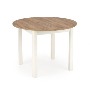 MASA DINING EXTENSIBILA RINGO, STEJAR CRAFT/ALB, 102/142 CM, DIN MDF SI FURNIR, STIL CLASIC - Img 8
