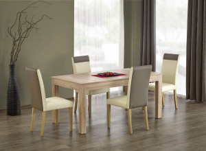 MASA DINING EXTENSIBILA SEWERYN, STEJAR SONOMA, 160/300 CM, BLAT DIN PAL SI PICIOARE DIN MDF, STIL CLASIC