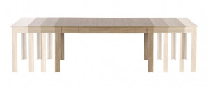 MASA DINING EXTENSIBILA SEWERYN, STEJAR SONOMA, 160/300 CM, BLAT DIN PAL SI PICIOARE DIN MDF, STIL CLASIC - Img 4