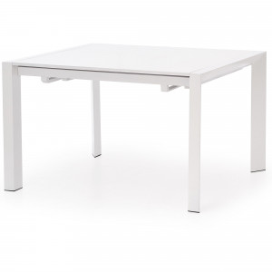 MASA DINING EXTENSIBILA STANFORD XL, ALBA, 130/250 CM, BLAT DIN MDF LACUIT SI PICIOARE DIN METAL, STIL MODERN - Img 3