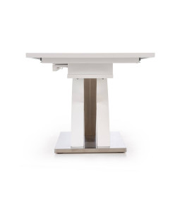 MASA DINING EXTENSIBILA STIL SANDOR, ALB/CROM, 160/220 CM, BLAT DIN MDF SI PICIOARE DIN METAL, STIL MODERN - Img 8