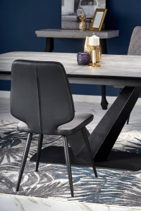 MASA DINING EXTENSIBILA STIL VINSTON, GRI/NEGRU, 180/230 CM, DIN MDF SI METAL, STIL MODERN - Img 5