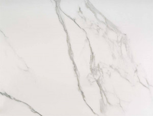 MASA DINING EXTENSIBILA STIL VIVALDI, CU EFECT DE MARMURA ALBA/ALB, 160/200 CM, DIN CERAMICA SI METAL, STIL MODERN - Img 2