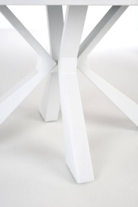 MASA DINING EXTENSIBILA STIL VIVALDI, CU EFECT DE MARMURA ALBA/ALB, 160/200 CM, DIN CERAMICA SI METAL, STIL MODERN - Img 6